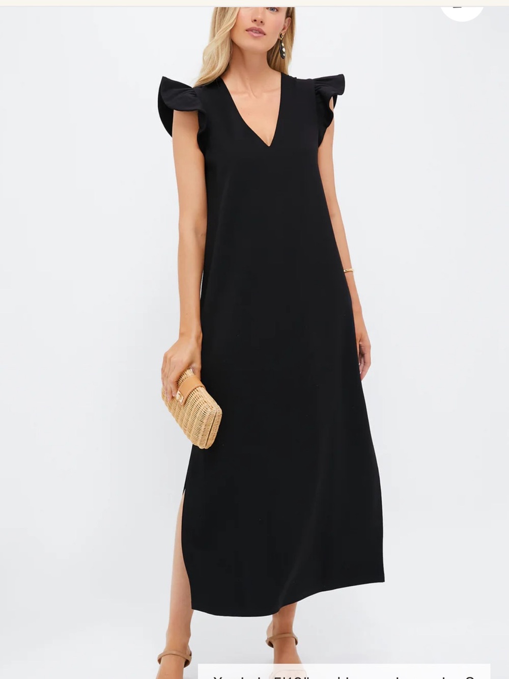 Tuckernuck Pomander Place Black Flutter Sleeve Miko Dress Large $168